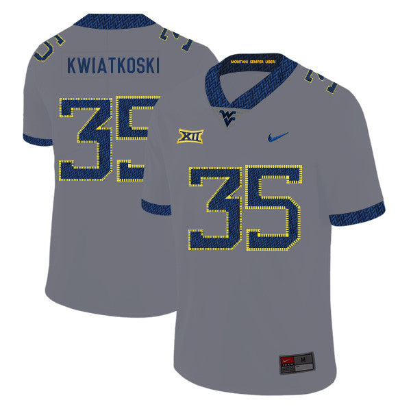 Nick Kwiatkoski West Virginia Mountaineers gray jersey
