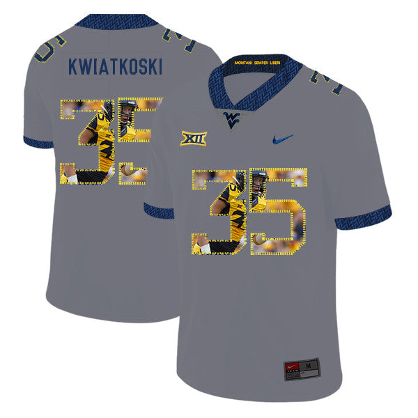Nick Kwiatkoski West Virginia Mountaineers gray Fashion jersey