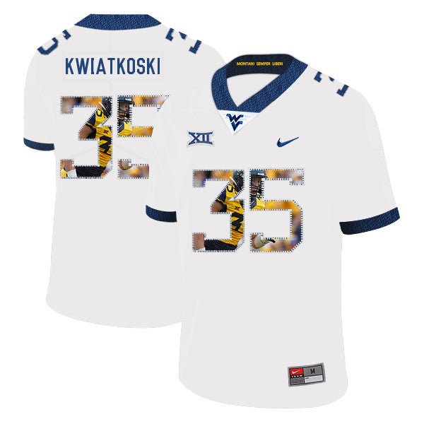 Nick Kwiatkoski West Virginia Mountaineers white Fashion jersey