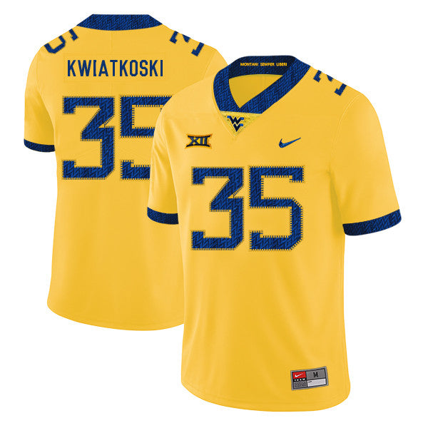 Nick Kwiatkoski West Virginia Mountaineers yellow jersey