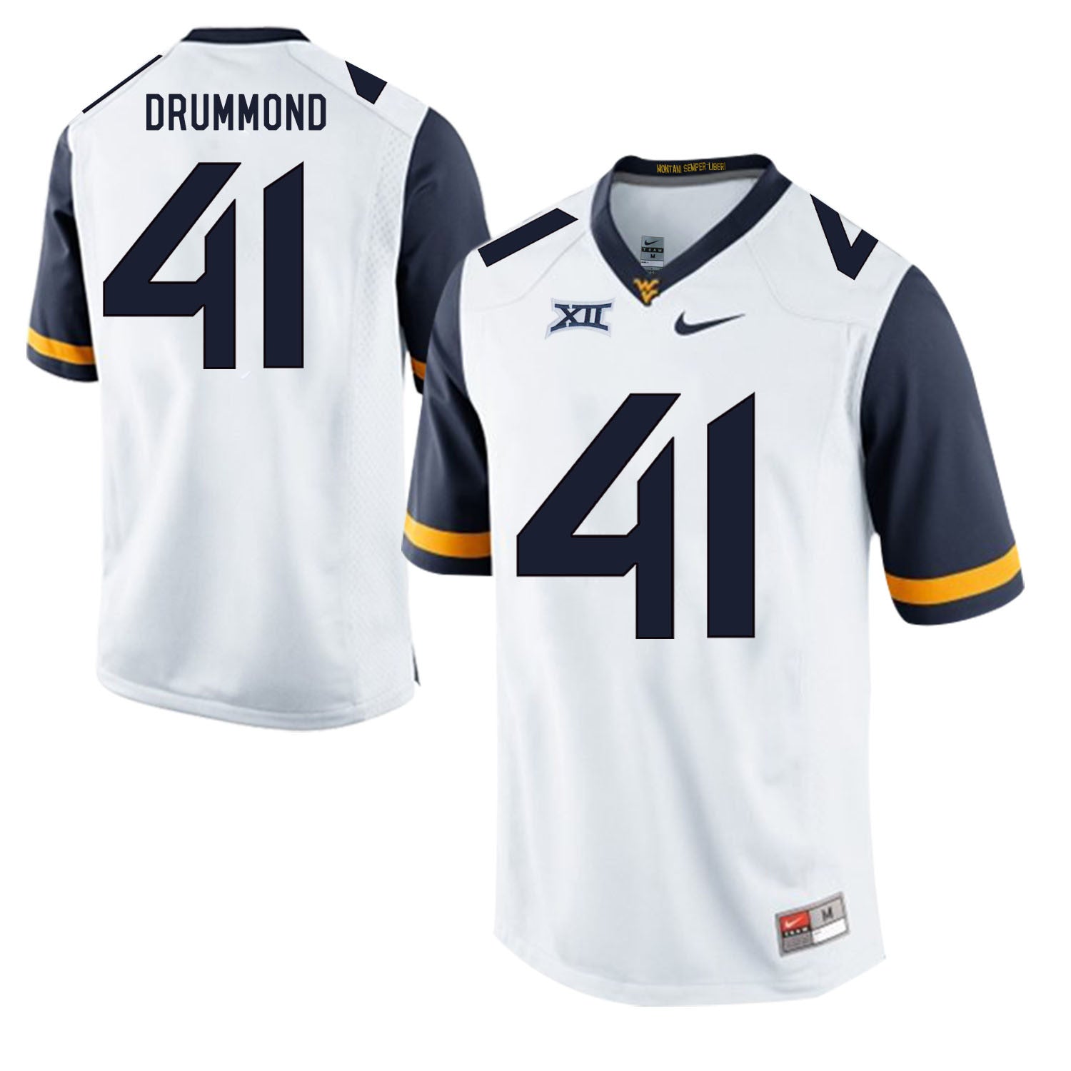 Elijah Drummond West Virginia Mountaineers white jersey