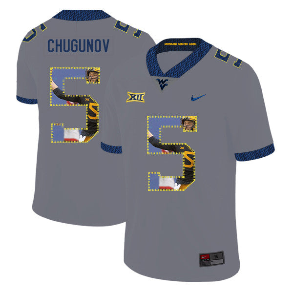 Chris Chugunov West Virginia Mountaineers gray Fashion jersey