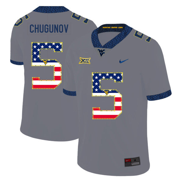 Chris Chugunov West Virginia Mountaineers gray jersey
