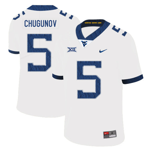 Chris Chugunov West Virginia Mountaineers white jersey