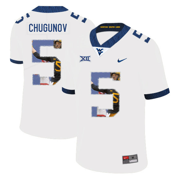 Chris Chugunov West Virginia Mountaineers white Fashion jersey