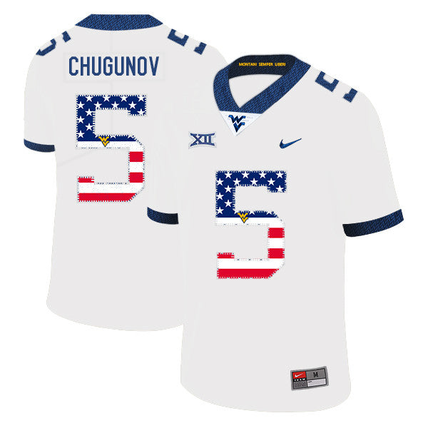 Chris Chugunov West Virginia Mountaineers white jersey