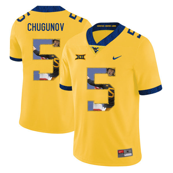 Chris Chugunov West Virginia Mountaineers yellow Fashion jersey