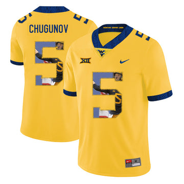 Chris Chugunov West Virginia Mountaineers yellow Fashion jersey