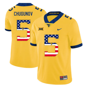 Chris Chugunov West Virginia Mountaineers yellow jersey