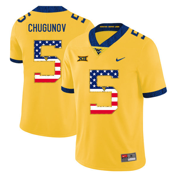 Chris Chugunov West Virginia Mountaineers yellow jersey