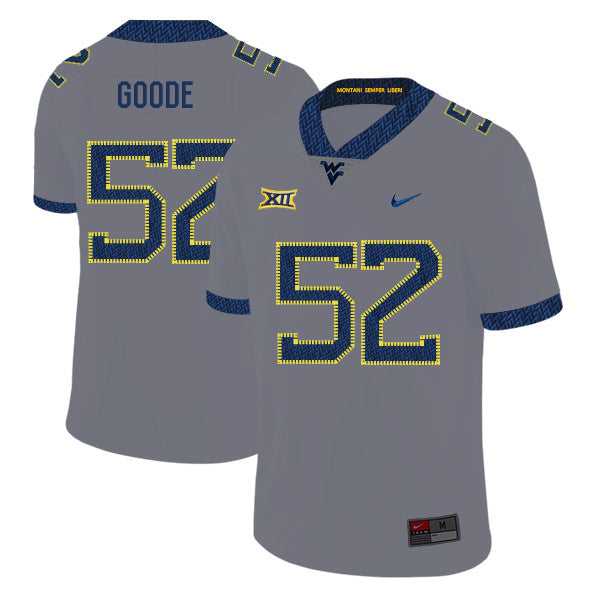 Najee Goode West Virginia Mountaineers gray jersey