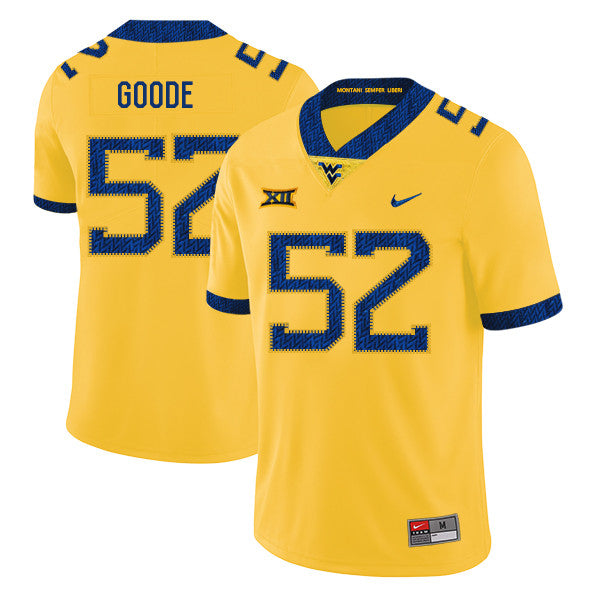 Najee Goode West Virginia Mountaineers yellow jersey