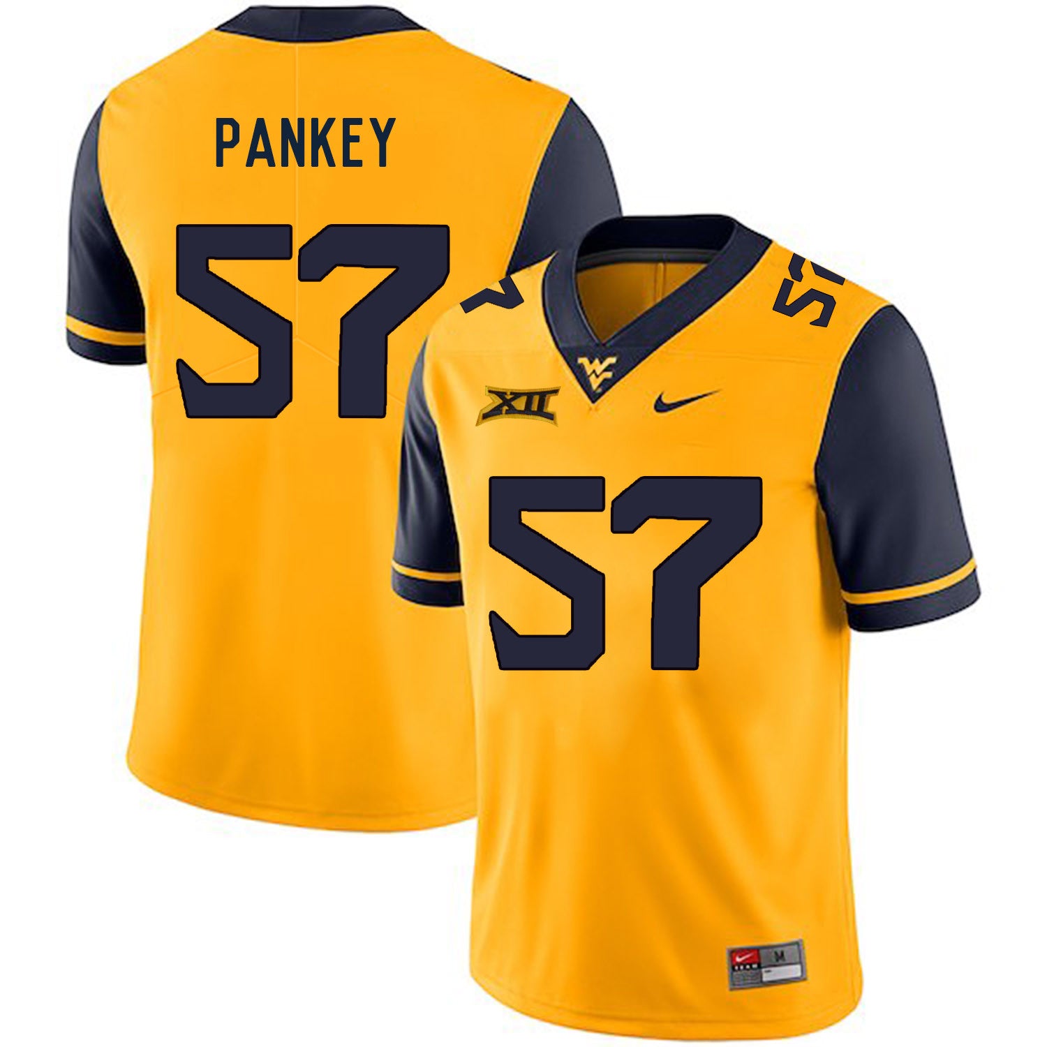 Adam Pankey West Virginia Mountaineers gold jersey