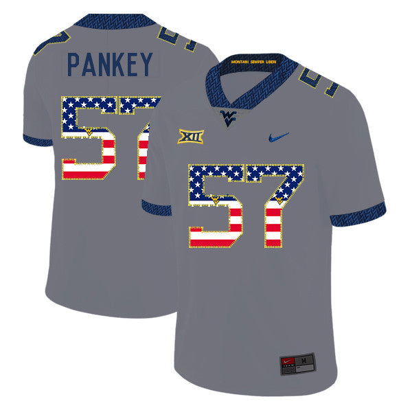 Adam Pankey West Virginia Mountaineers gray jersey
