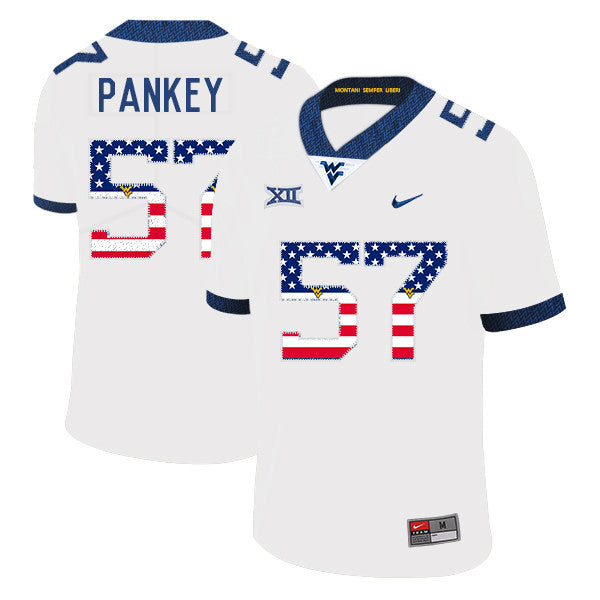 Adam Pankey West Virginia Mountaineers white jersey