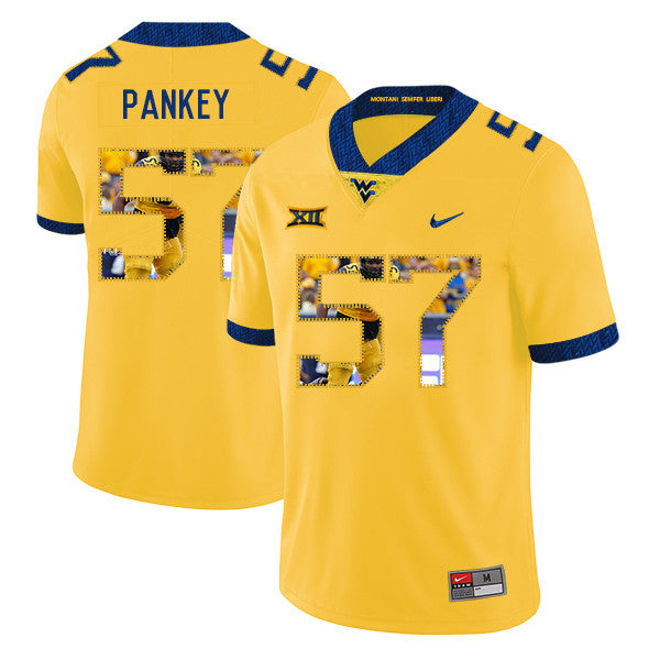 Adam Pankey West Virginia Mountaineers yellow Fashion jersey
