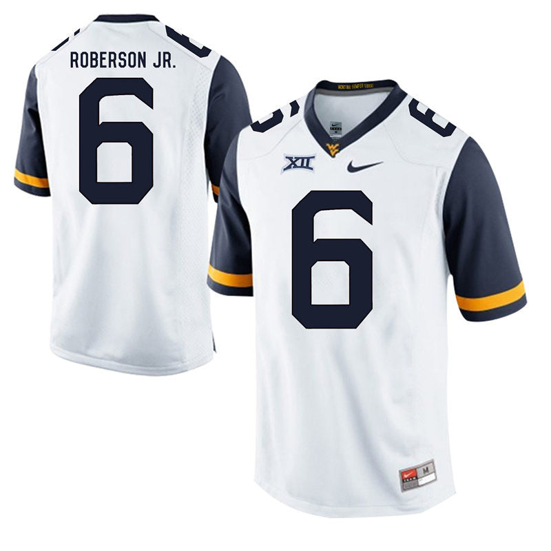 Reggie Roberson Jr West Virginia Mountaineers white jersey