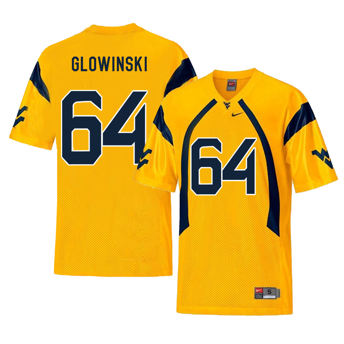Mark Glowinski West Virginia Mountaineers gold jersey