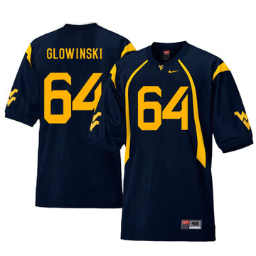Mark Glowinski West Virginia Mountaineers navy jersey