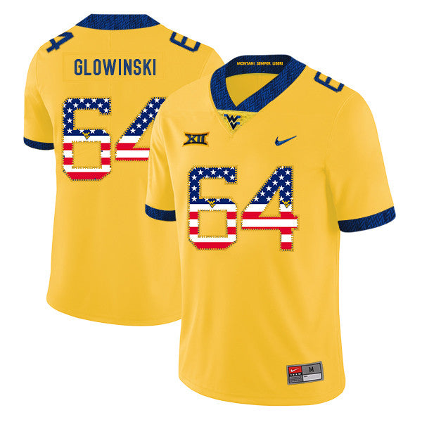 Mark Glowinski West Virginia Mountaineers yellow jersey