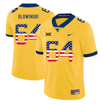 Mark Glowinski West Virginia Mountaineers yellow jersey