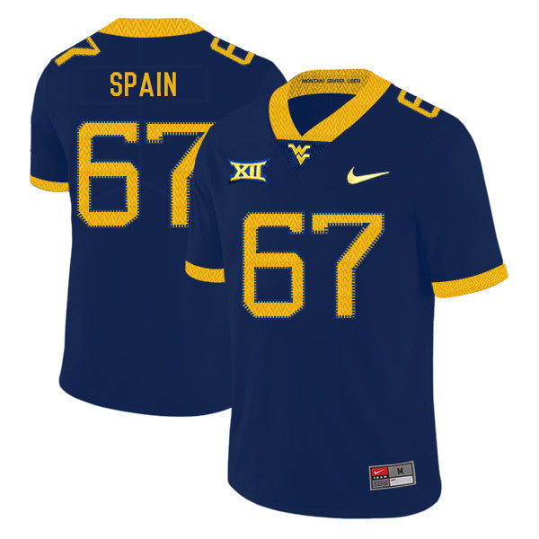 Quinton Spain West Virginia Mountaineers navy jersey