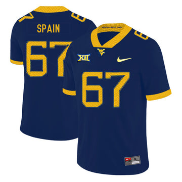 Quinton Spain West Virginia Mountaineers navy jersey
