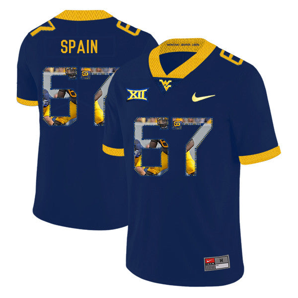 Quinton Spain West Virginia Mountaineers navy Fashion jersey