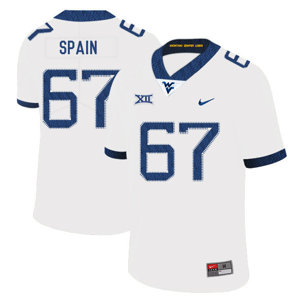 Quinton Spain West Virginia Mountaineers white jersey