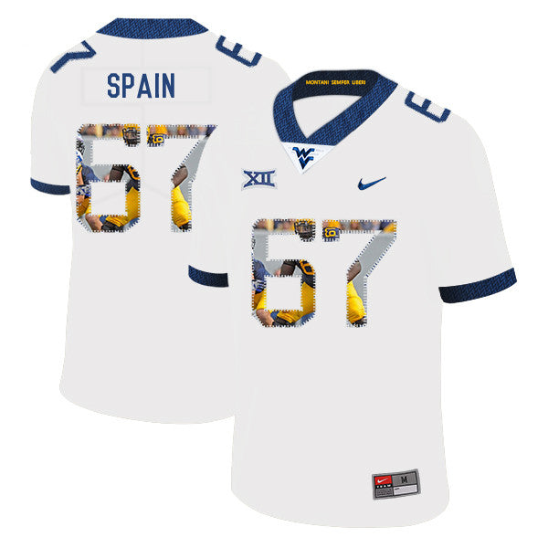 Quinton Spain West Virginia Mountaineers white Fashion jersey