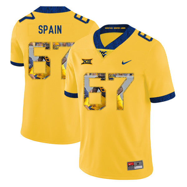 Quinton Spain West Virginia Mountaineers yellow Fashion jersey