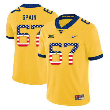 Quinton Spain West Virginia Mountaineers yellow jersey