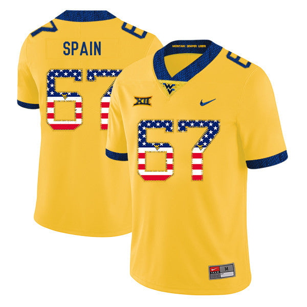 Quinton Spain West Virginia Mountaineers yellow jersey