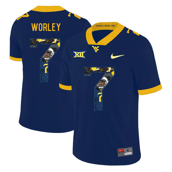 Daryl Worley West Virginia Mountaineers navy Fashion jersey