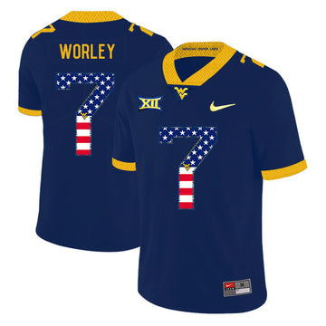 Daryl Worley West Virginia Mountaineers navy jersey