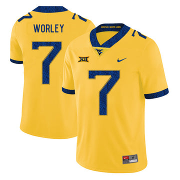 Daryl Worley West Virginia Mountaineers yellow jersey