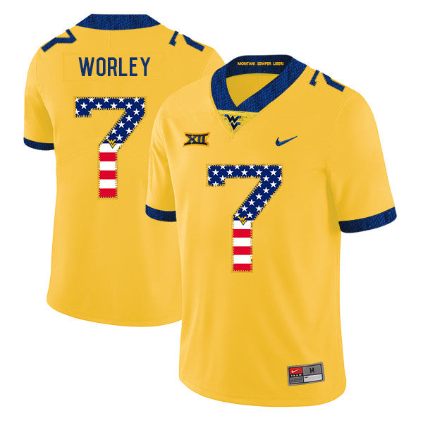 Daryl Worley West Virginia Mountaineers yellow jersey