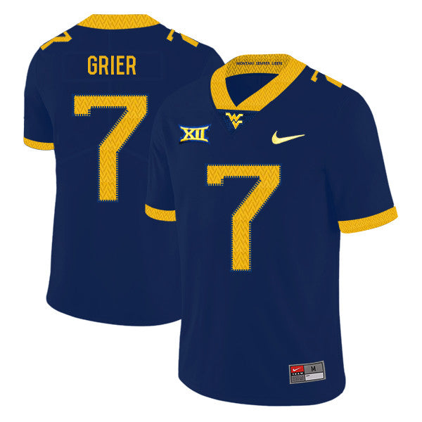 Will Grier West Virginia Mountaineers navy jersey