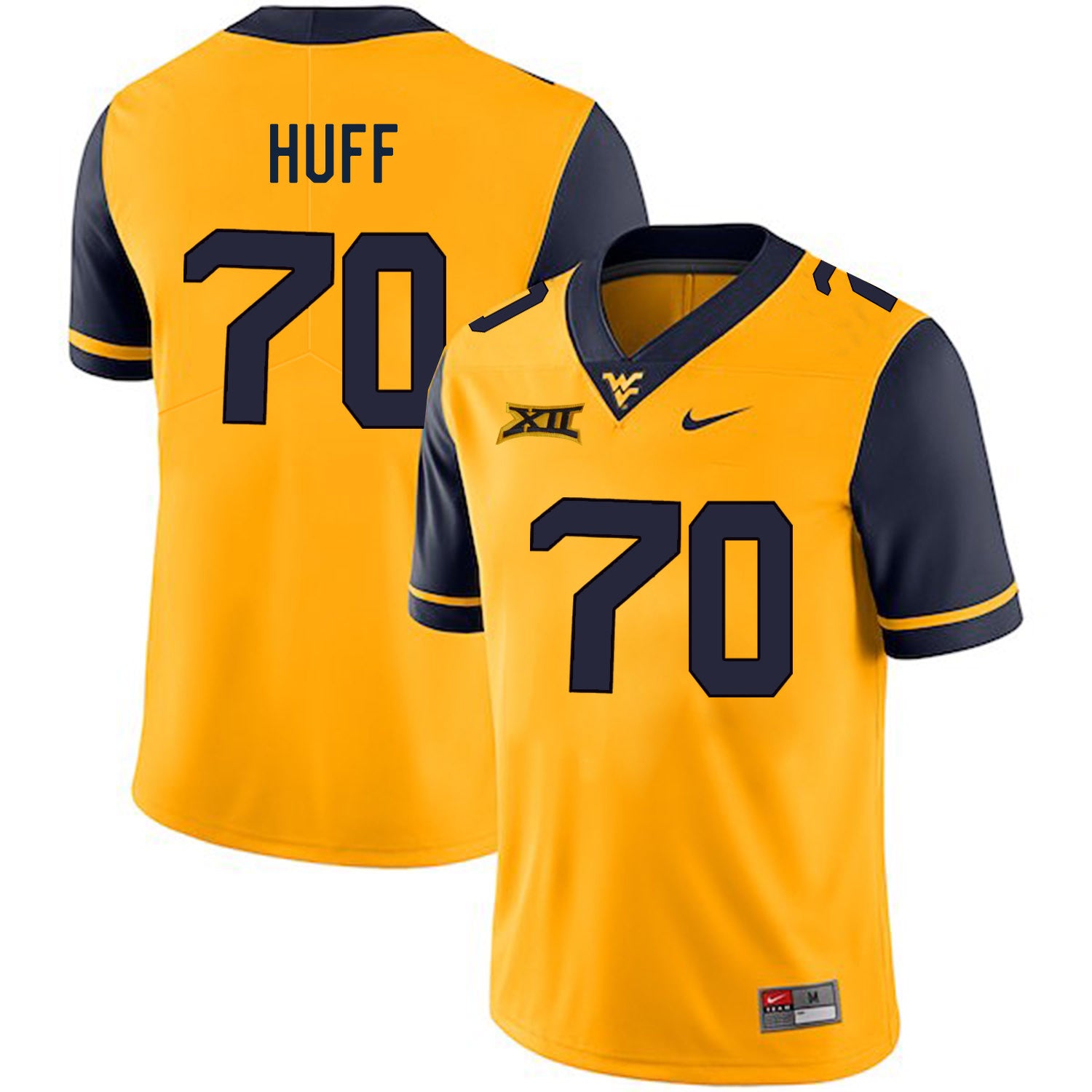 Sam Huff West Virginia Mountaineers gold jersey