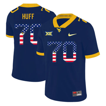Sam Huff West Virginia Mountaineers navy jersey