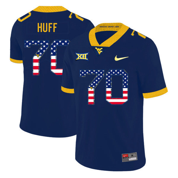 Sam Huff West Virginia Mountaineers navy jersey