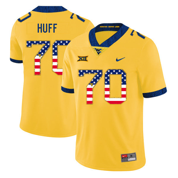 Sam Huff West Virginia Mountaineers yellow jersey