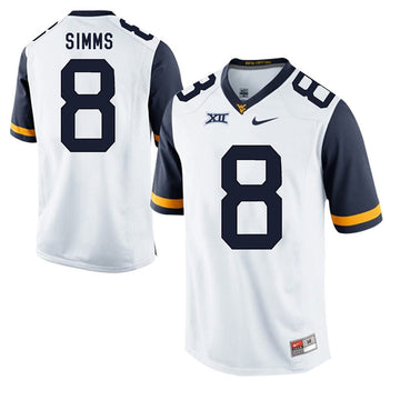 Marcus Simms West Virginia Mountaineers white jersey