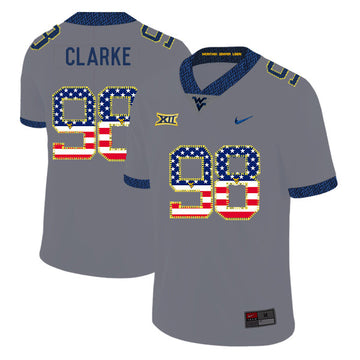 Will Clarke West Virginia Mountaineers gray jersey