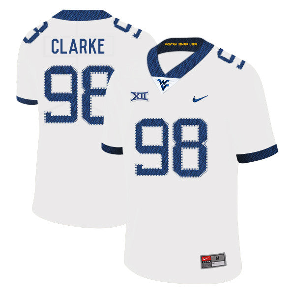 Will Clarke West Virginia Mountaineers white jersey