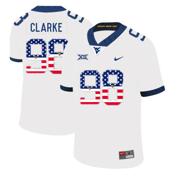 Will Clarke West Virginia Mountaineers white jersey