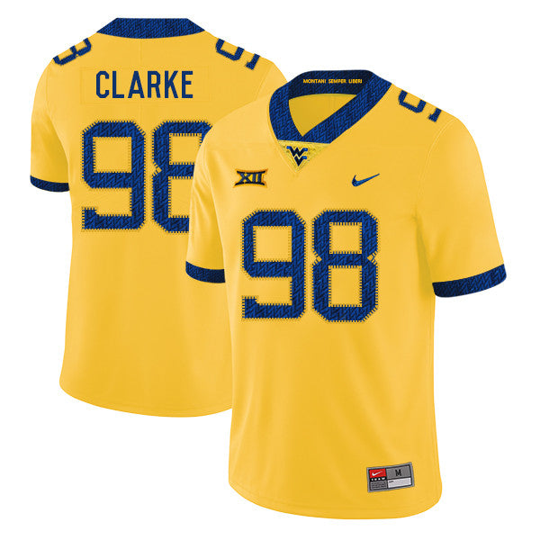 Will Clarke West Virginia Mountaineers yellow jersey