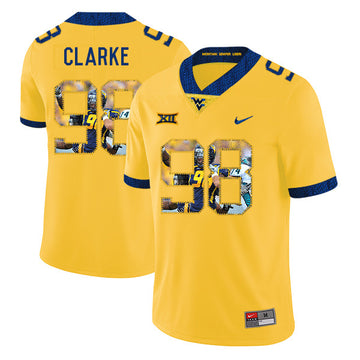 Will Clarke West Virginia Mountaineers yellow Fashion jersey