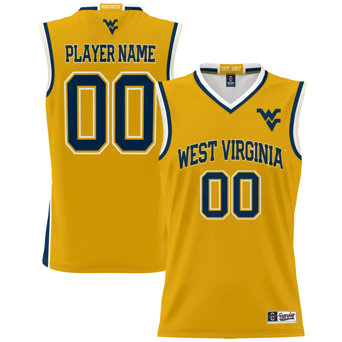 West Virginia Mountaineers gold jersey