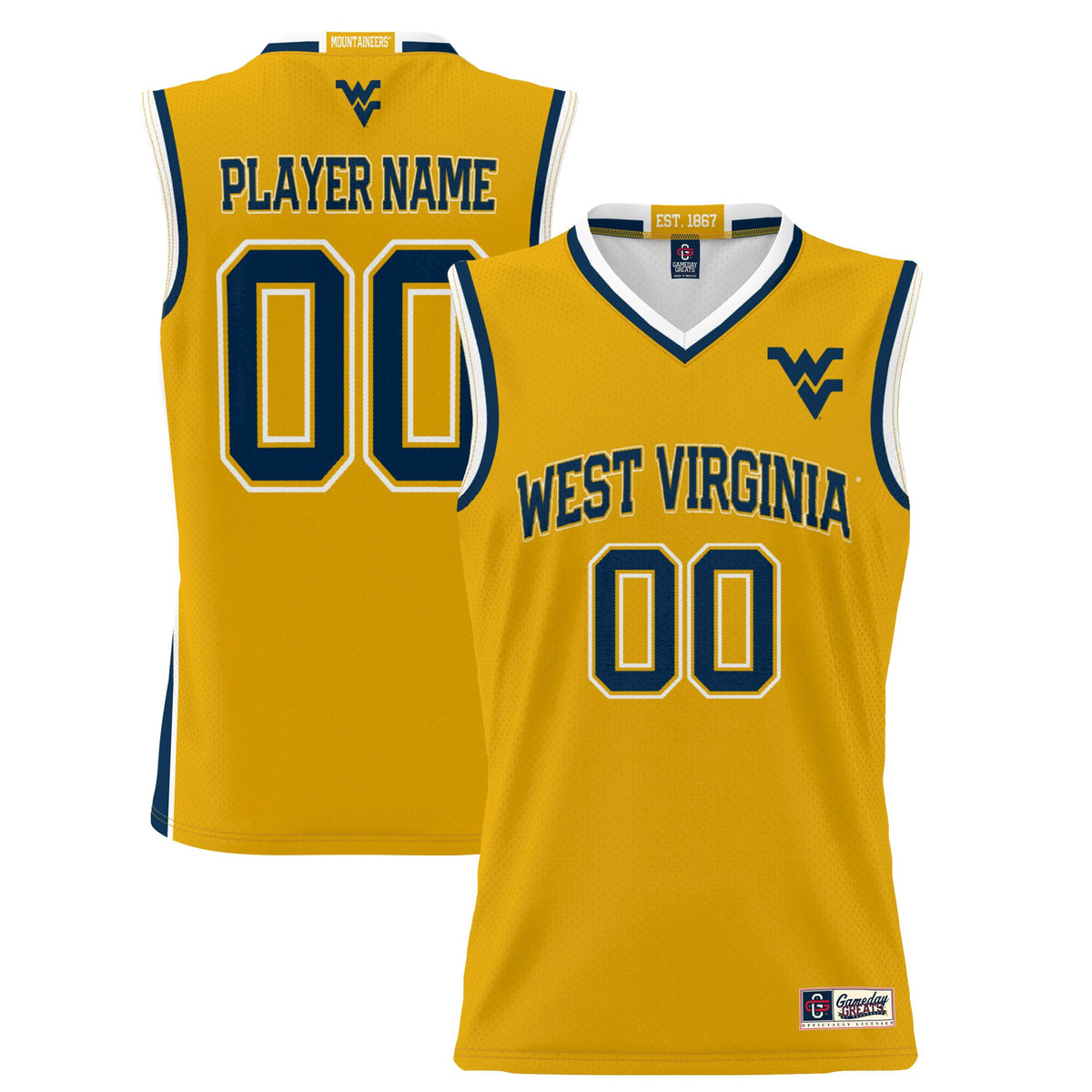 West Virginia Mountaineers gold jersey